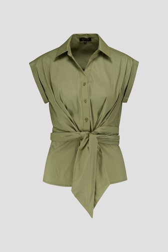 Blouse kaki avec nœud de More & More pour Femmes