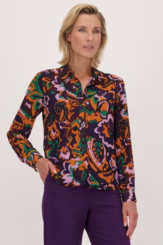 Claude Arielle Blouse met abstracte bloemenprint