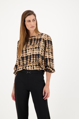 Blouse met bruin-zwarte print van Geisha voor Dames