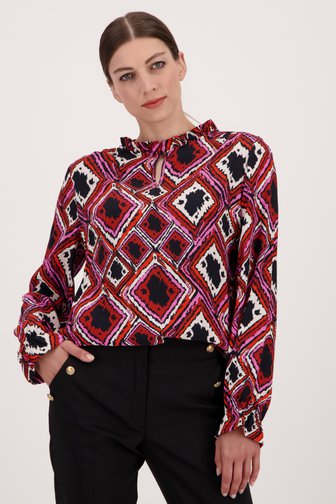 More & More Blouse met geruite print