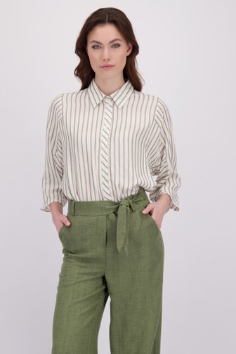 Voorkant van Blouse met glitterend groen gestreept motief door Geisha voor Dames