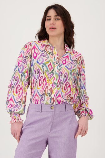 Blouse met kleurrijke aquarelprint van Geisha voor Dames
