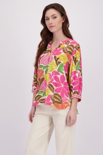 Voorkant van Blouse met kleurrijke bloemenprint door Geisha voor Dames