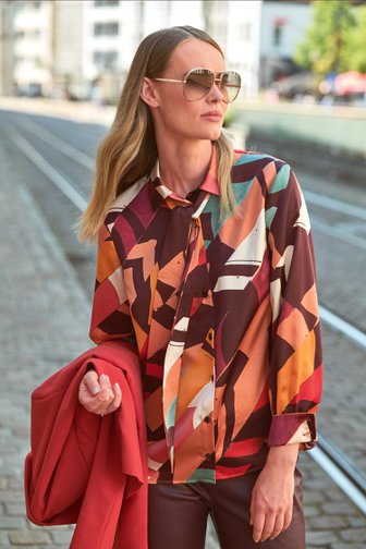 D'Auvry Blouse met kleurrijke geometrische print