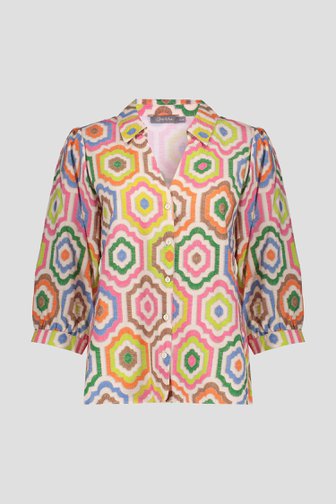 Voorkant van Blouse met kleurrijke print door Geisha voor Dames