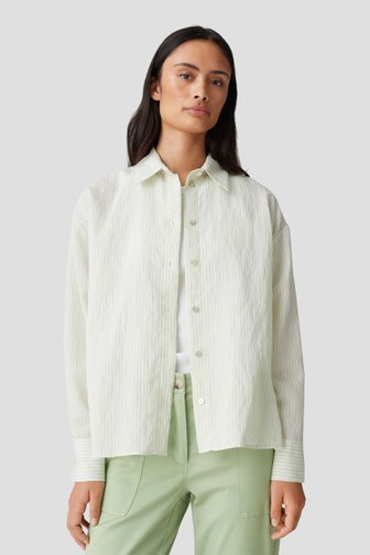 Opus Blouse met lichtgroen gestreept motief