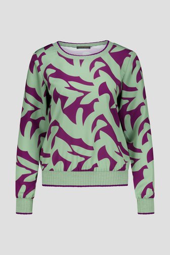 Blouse met paars-groene print van Claude Arielle voor Dames