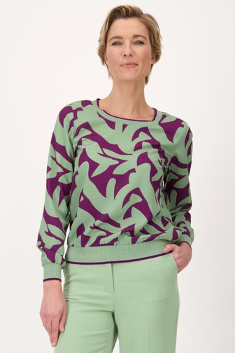 Blouse met paars-groene print van Claude Arielle voor Dames