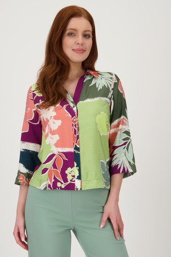 Blouse met paars-groene print van Libelle voor Dames