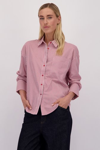 Voorkant van Blouse met rood gestreept motief door Liberty Island voor Dames