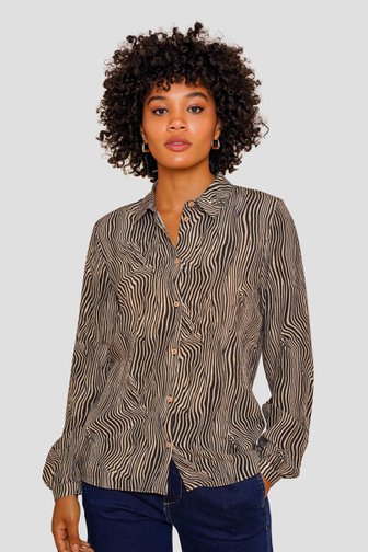 Voorkant van Blouse met zebraprint door Geisha voor Dames