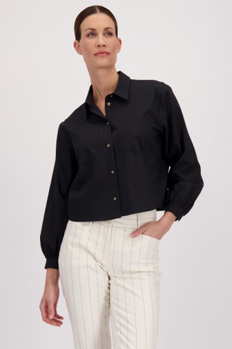 Blouse noire à coupe plus courte de More & More pour Femmes