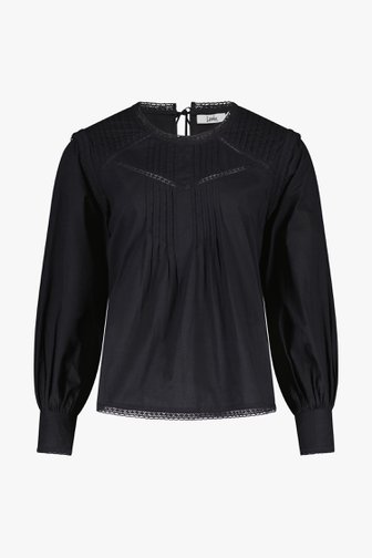 Blouse noire à détails fins de Louise pour Femmes