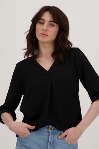 Le devant de Blouse noire à manches 3/4 de JDY pour Femmes