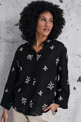 Blouse noire à motif brodé de JDY pour Femmes