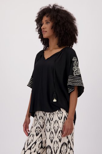 Blouse noire avec manches brodées de JDY pour Femmes