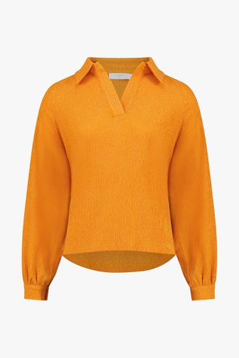 Blouse orange en tissu texturé léger de Liberty Island pour Femmes