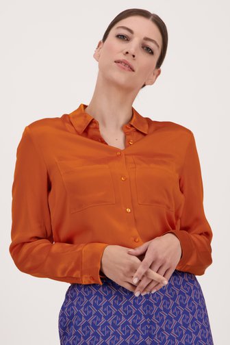 Blouse orange foncé brillante de D'Auvry pour Femmes