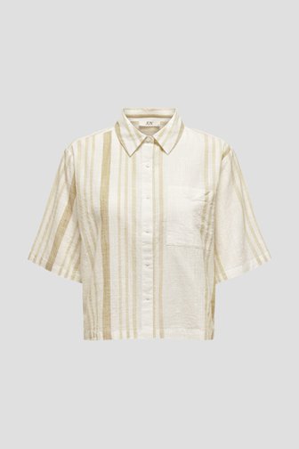 Blouse rayée écru-beige en look lin de JDY pour Femmes