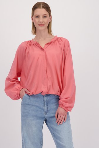 Le devant de Blouse rose à manches bouffantes de More & More pour Femmes