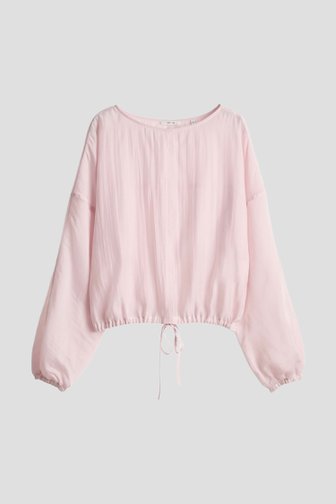 Le devant de Blouse rose clair avec ruban à nouer de Opus pour Femmes