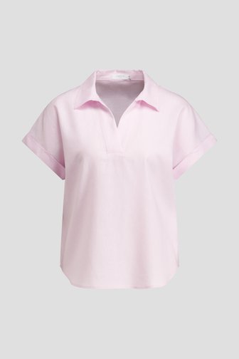 Photo produit 1 de Blouse rose en lin à manches courtes de Liberty Island pour Femmes