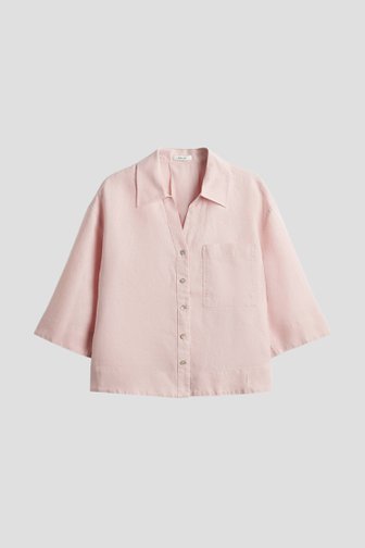 Le devant de Blouse rose en lin  de Opus pour Femmes