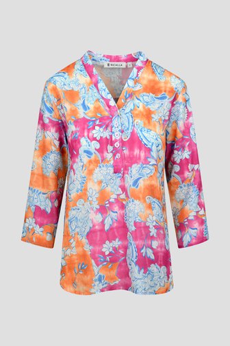 Blouse rose-orange à imprimé floral de Bicalla pour Femmes