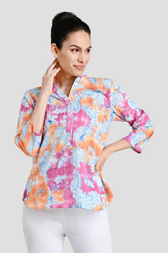 Blouse rose-orange à imprimé floral de Bicalla pour Femmes