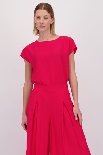 Le devant de Blouse rouge à manches courtes de D'Auvry pour Femmes