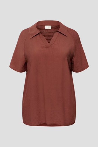 Photo produit 1 de Blouse rouge-brun à manches courtes de Kaffe Curve pour Femmes