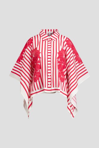 Le devant de Blouse rouge et blanche de D'Auvry pour Femmes