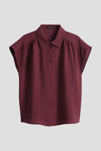 Blouse rouge foncé à structure froissée de Opus pour Femmes
