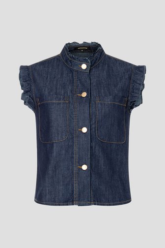 Photo produit 1 de Blouse sans manches en denim bleu foncé de More & More pour Femmes