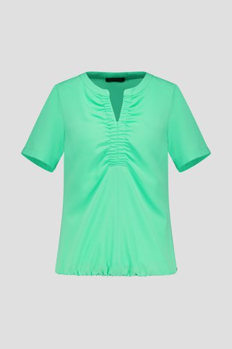 Blouse vert à col en V de Claude Arielle pour Femmes