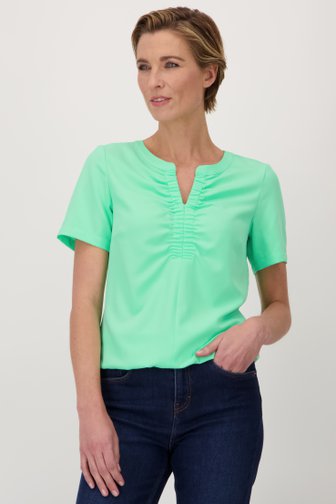 Blouse vert à col en V de Claude Arielle pour Femmes