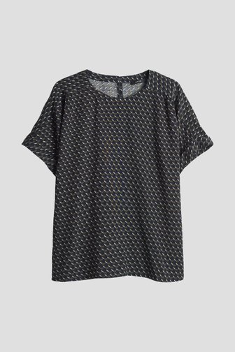 Le devant de Blouse vert foncé à imprimé graphique de Opus pour Femmes