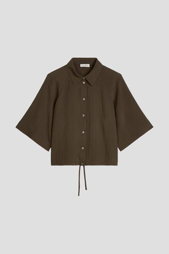 Photo produit 1 de Blouse vert foncé à manches trois-quarts de Marc O'Polo pour Femmes
