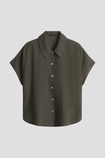 Le devant de Blouse vert foncé à texture froissée de Opus pour Femmes