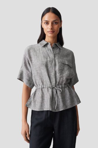 Le devant de Blouse vert-gris à manches 3/4 de Opus pour Femmes