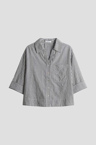 Blouse vert gris à rayures blanches de Opus pour Femmes