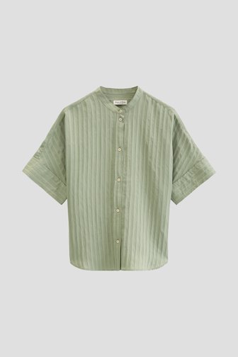 Le devant de Blouse verte à rayures ton sur ton de Marc O'Polo pour Femmes