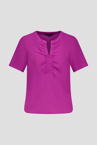 Blouse violette à col en V de Claude Arielle pour Femmes