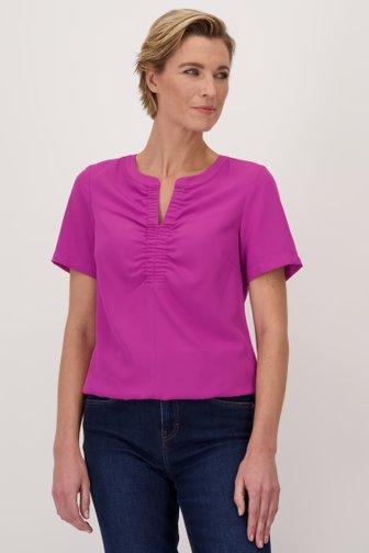 Blouse violette à col en V de Claude Arielle pour Femmes