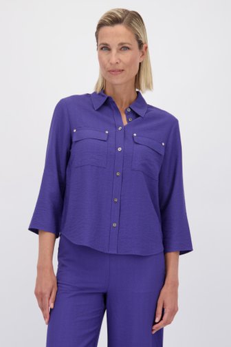 Le devant de Blouse violette à poches poitrine de Claude Arielle pour Femmes