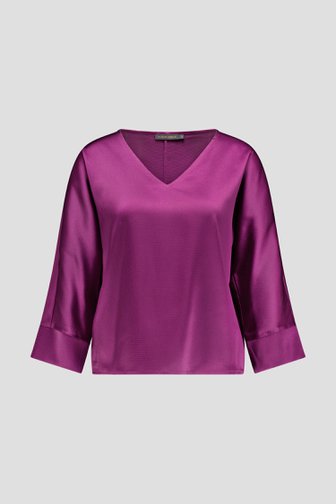 Le devant de Blouse violette brillante de Claude Arielle pour Femmes