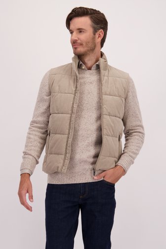 Le devant de Bodywarmer beige de Upper East pour Hommes