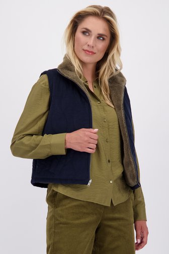 Le devant de Bodywarmer réversible bleu foncé/kaki de Libelle pour Femmes
