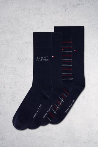 Le devant de Boîte à cadeaux chaussettes bleues - 4 paires  de Tommy Hilfiger pour Hommes