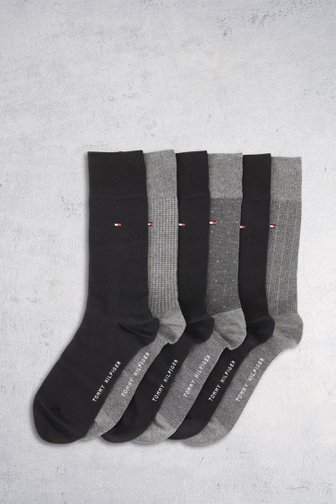 Boîte cadeau chaussettes grises/noires - 6 paires  de Tommy Hilfiger pour Hommes